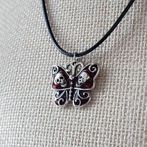 Death Moth / Butterfly Pendant Necklace